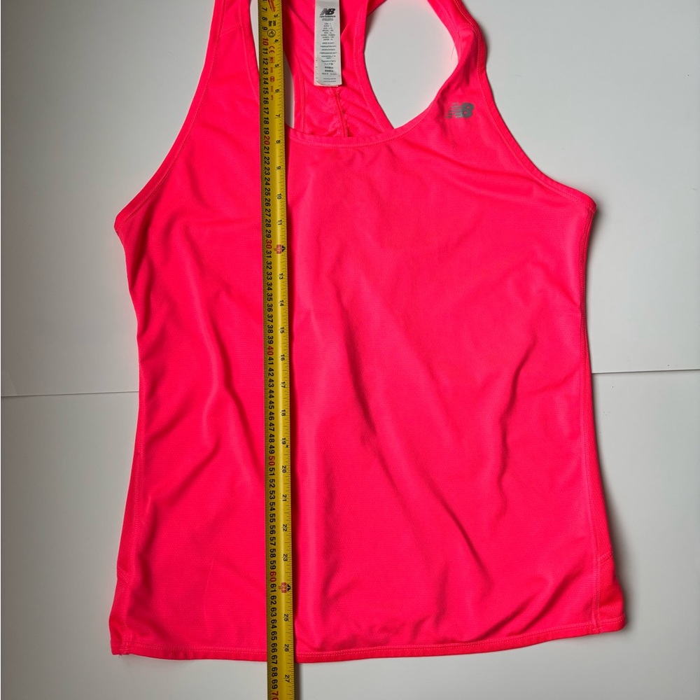 New Balance Neon Pink Racerback Tank Top Medium Women Gym Outdoor Jogging Sporty - Picture 5 of 6
